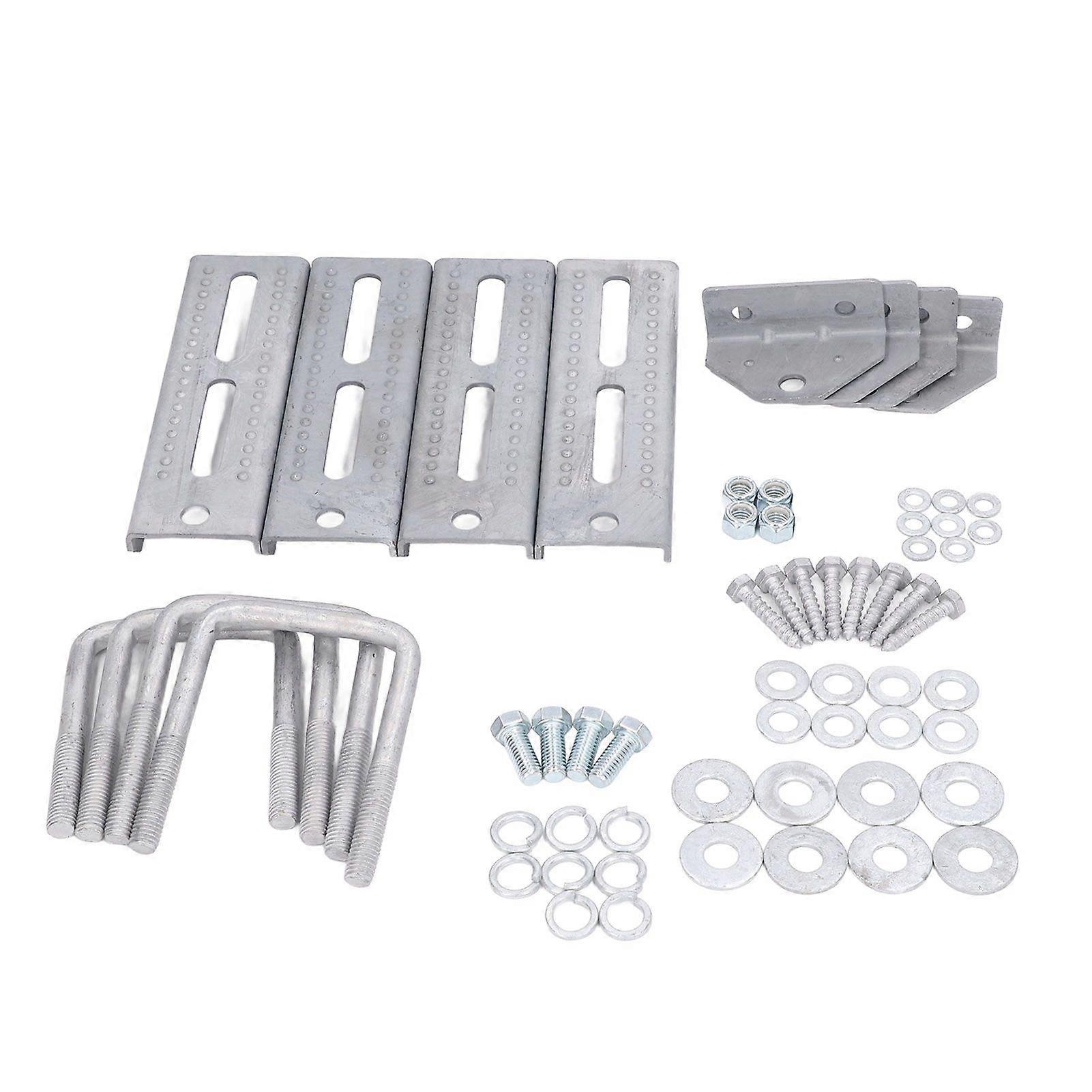 Galvanized Swivel Bunk Bracket Kit with Hardware, Adjustable Height 8in, Compatible with 3x3 Cross Members for Boat Trailers