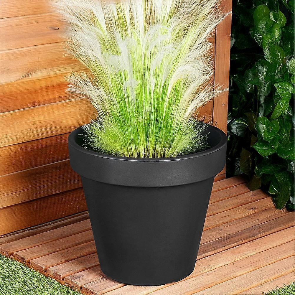 Zwarte ronde plastic tuinpot van 39 cm