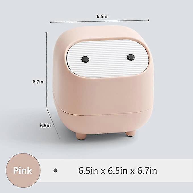 Mini Ninja Desktop Trash Can Plastic Trash Can (Pink)
