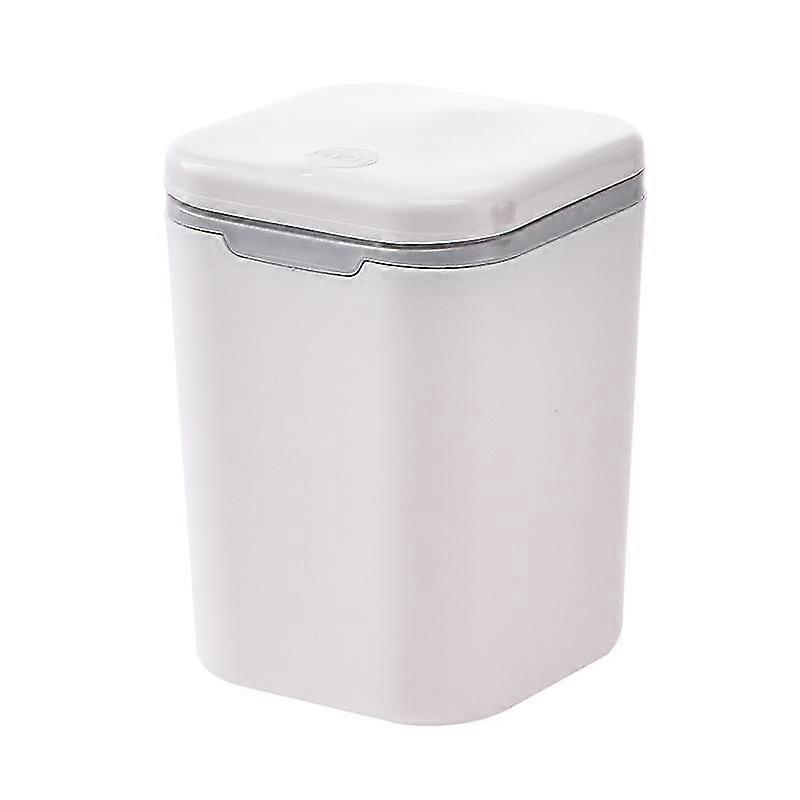 Mini Table Bin with Lid (White-12*12*17cm)