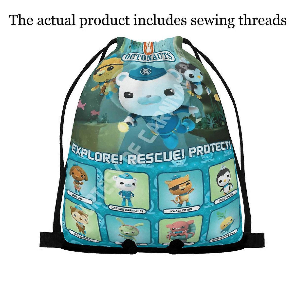 Cute Captain Barnacles Octonauts Nhw Multi Size Double Side Printing Drawstring Backpack - Bulk Storage Solution for Org-Pqasd