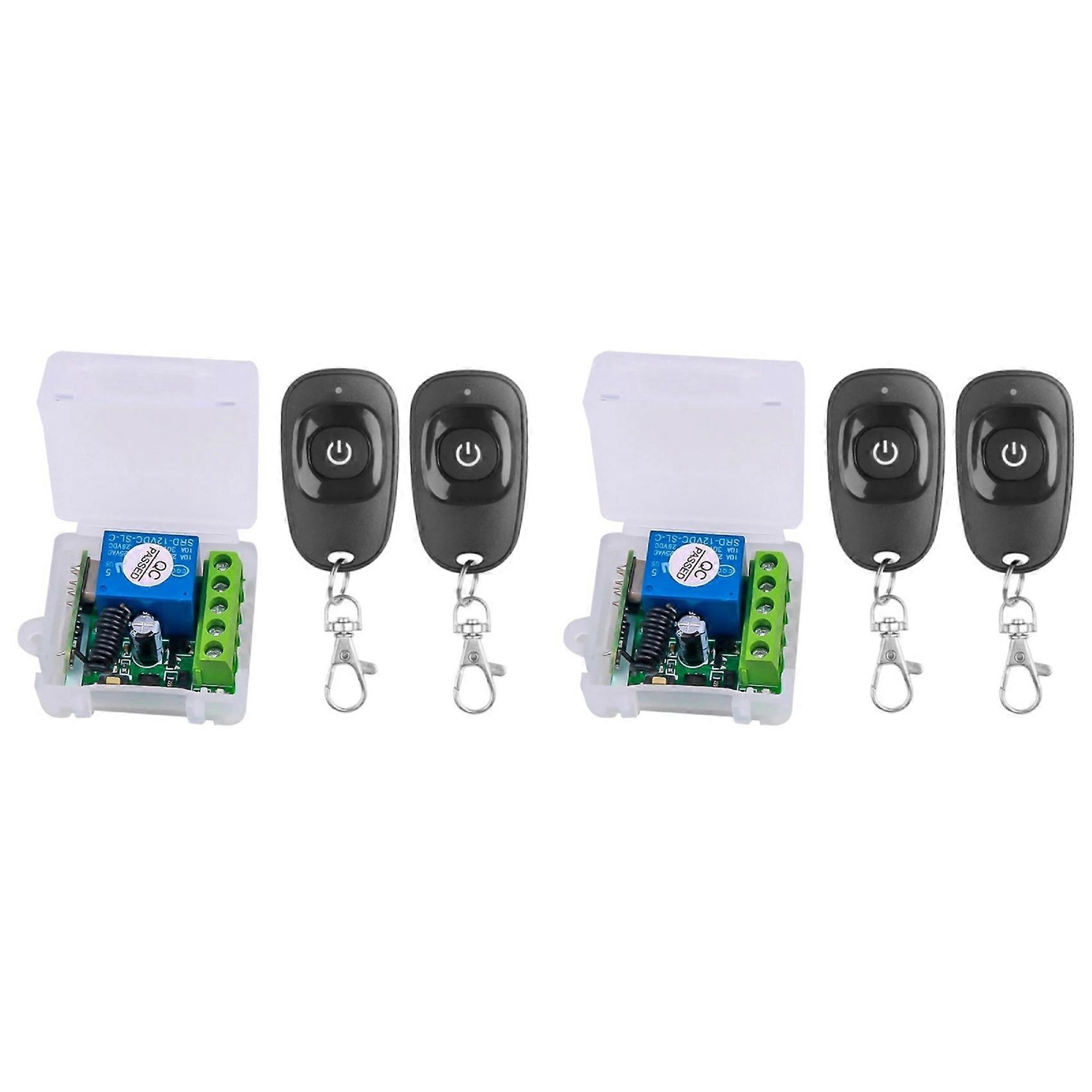 2X 433Mhz Universal Wireless Remote Control Switch DC 12V Relay Receiver Module Transmitter Learning Button Remote