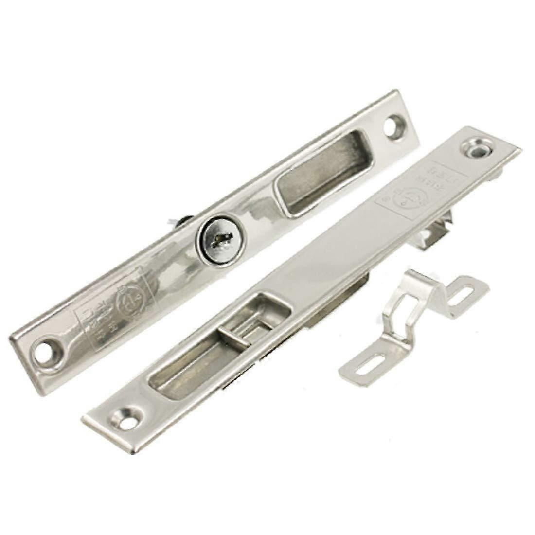 Window Door Lock with Key, Dual Locking Security Sliding Hook Lock, Adjustable Metal Design