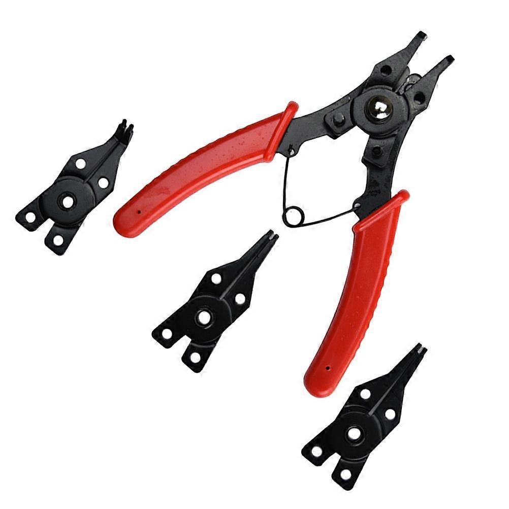 Ring Retaining Pliers Multi-Functional Tool with 1Set 4-in-1 Interchangeable Jaw