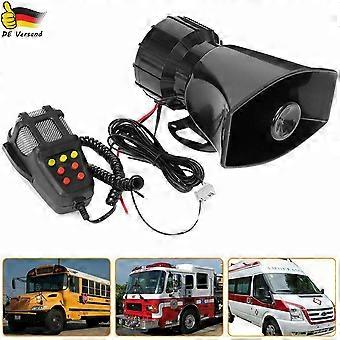 120dB 7Tone Auto Horn Hupe Warnung Alarm Fanfare Polizei Sirene PKW Lautsprecher No.71527
