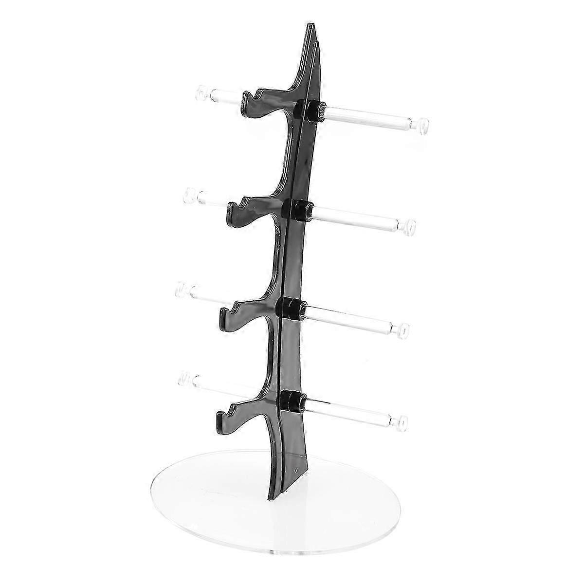 Storage Rack Black Glasses Display Stand for Storage Use 4 Layers