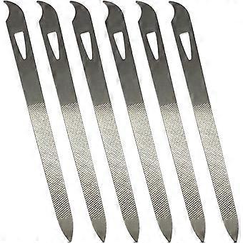 Nagelfeilen für Naturnägel (6er-Pack), Metallnagelfeile 5,5 mm, Edelstahl, dünn und langlebig