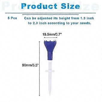 Adjustable Height Plastic Golf Tees, 5-Pack with Triangle Mark for Golf Training and Driving Range