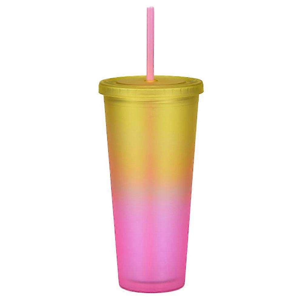700ml Rainbow Frosted Double-Layer Cup