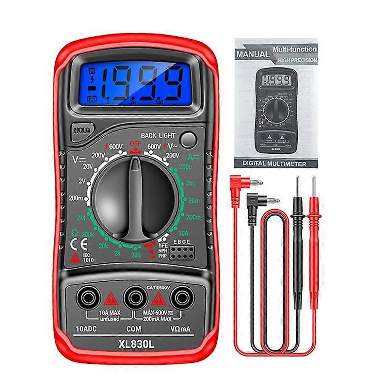XL830L Digital Multimeter LCD Backlight Portable Voltage Ammeter High Precision for School Electronics Projects