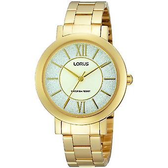 Lorus watches reloj para Mujer Analógico de Cuarzo con brazalete de Acero inoxidable bañado en oro RG206JX9