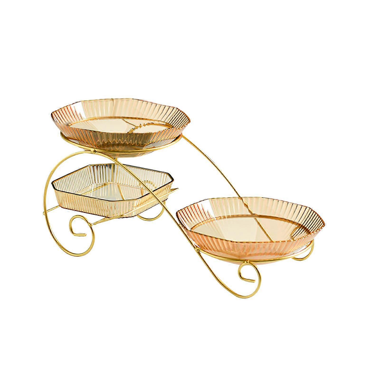 3 Layer Fruit Snacks Serving Platter,Dried Fruit Tray Condiment Tray,Caddy