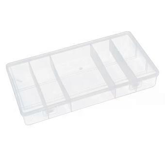Rectangle Vertical 5 Grid Transparent Storage Box With Cover Eyelash Extension Tool Glue Tweezer Holder Makeup Organizer