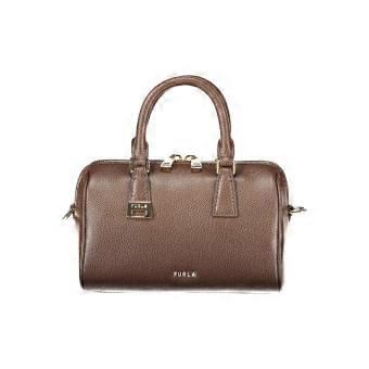 Bruine leren handtas van het merk Furla voor dames.