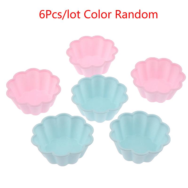 Random 6 Pcs Silicone Mold Cupcake 6pcs Cake Mold Muffin Baking Silicone Cake Mold Muffin Diy