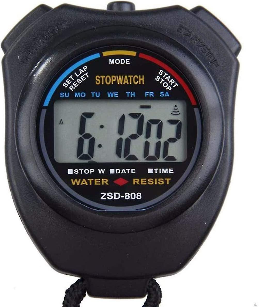 Digital Professional Sports Stopwatch Timer Water Resistant,large Display With Date Time And Alarm Function,ideal For Sports Coaches Fitness Coaches A