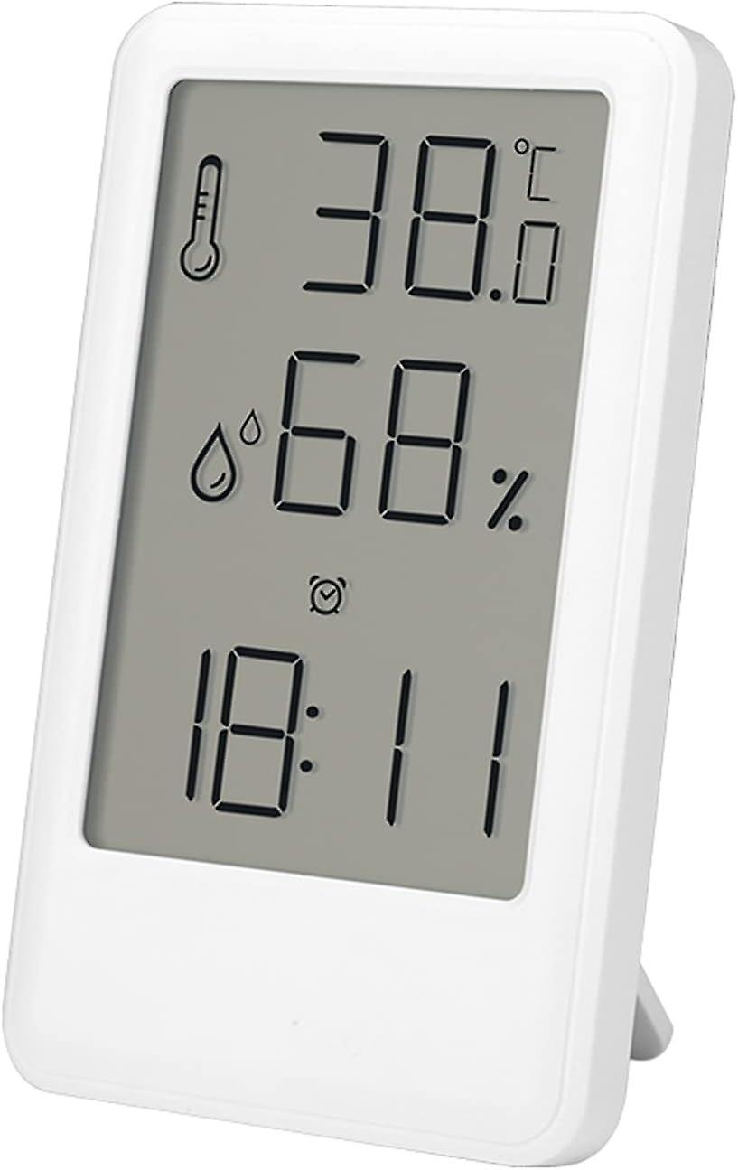 LED digital alarm clock with large LCD display, digital bedside clock with temperature and humidity display,