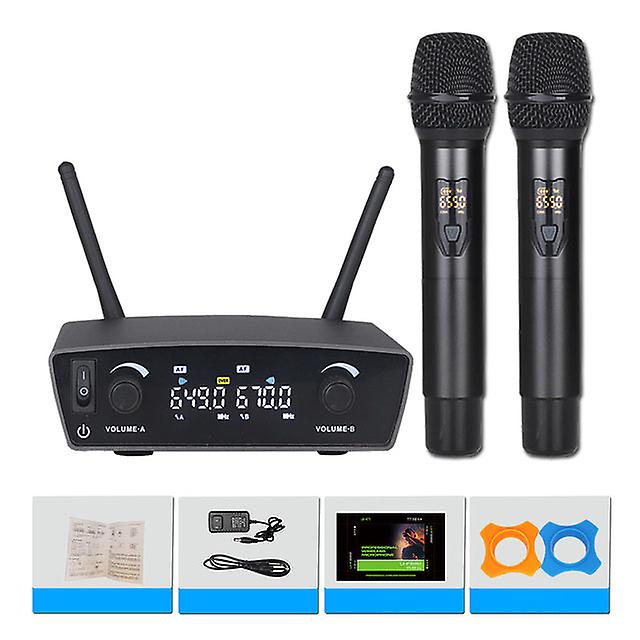 Professional Dual Wireless Microphone System Uhf Dual System Dynamic Handheld Mic For Dj Speech Wedding Band Church Show Party
