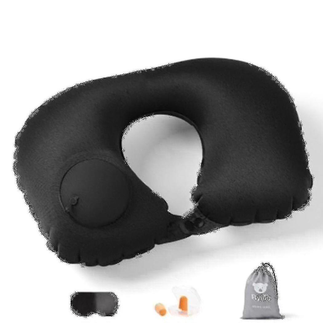 Inflatable Neck Pillow, Fully Adjustable Neck Pillow,black