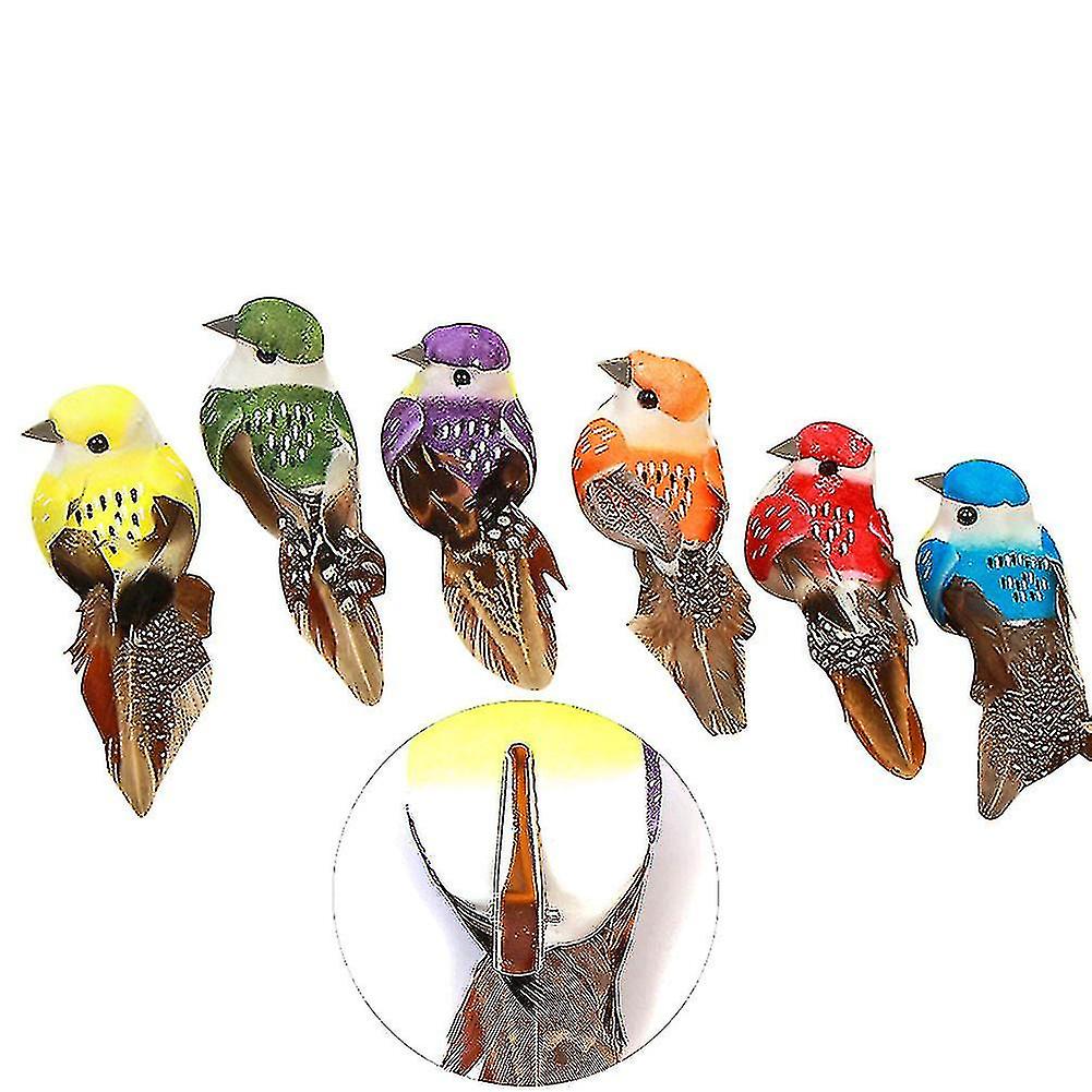 6pcs Lifelike Artificial Foam Animal Bird Clip Claws Garden Tree Park Ornament