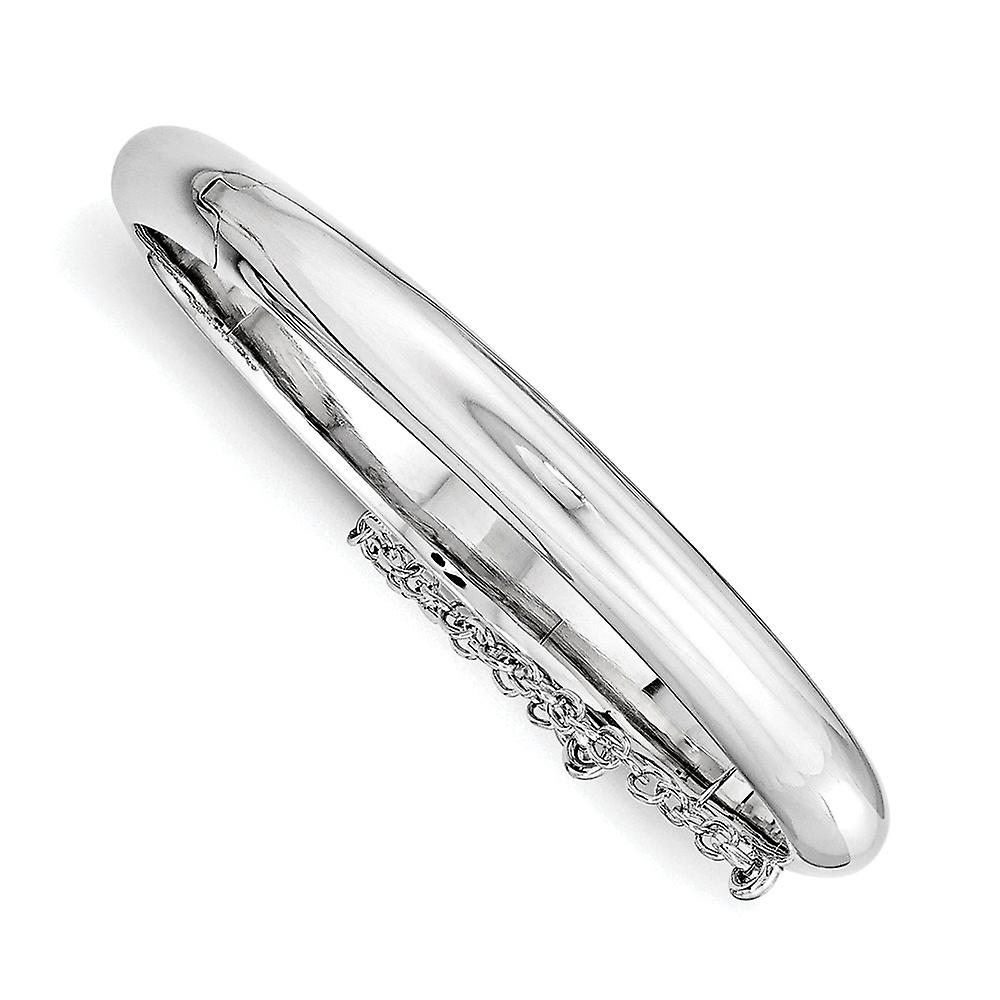 5mm 925 Sterling Silver Polished Safety clasp Just Like Mommy Pol. With-Safety Hinged Bangle Bracelet Cuff-Bracelet