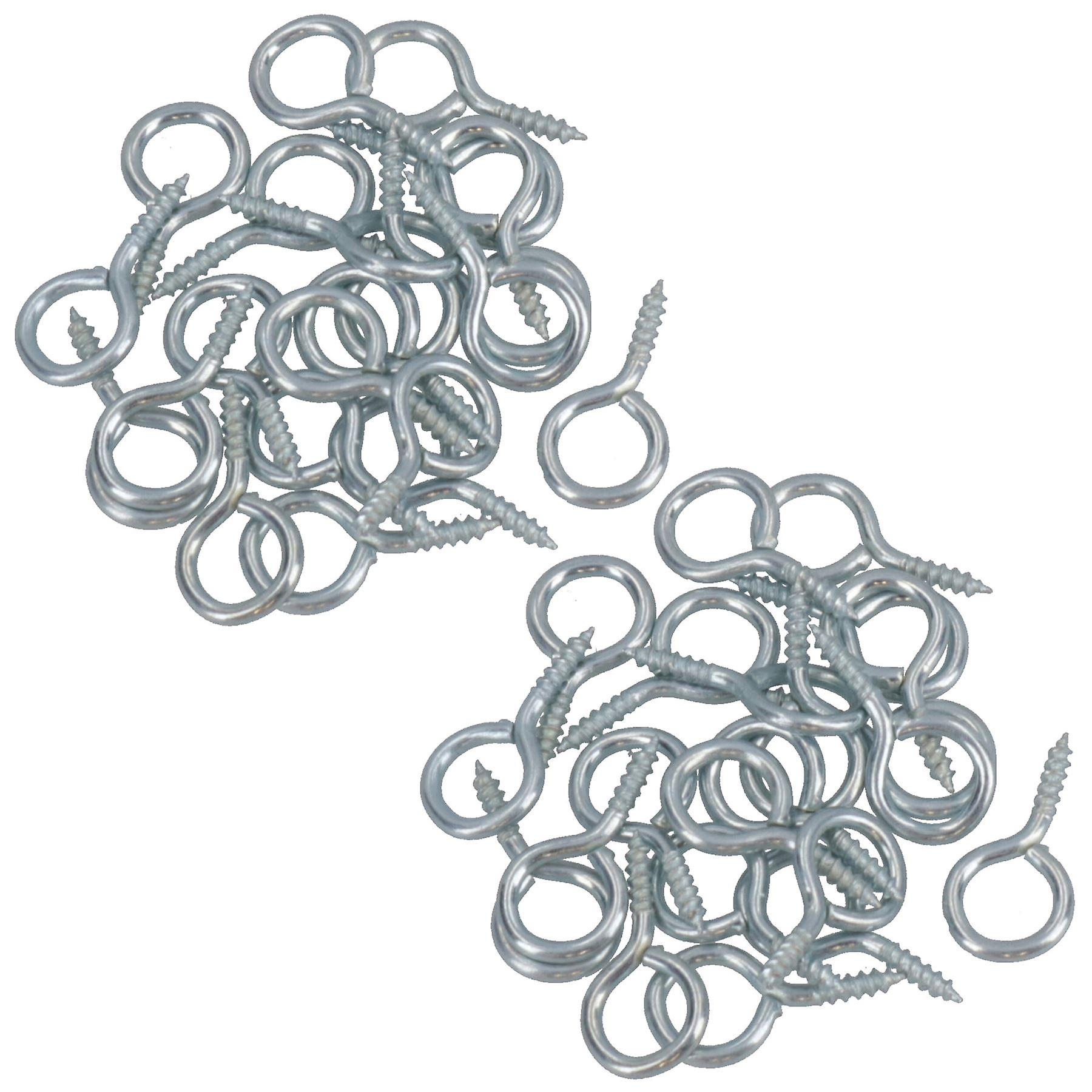 Screw Eye Hooks Fasteners Picture Curtain Hanger 6mm Hook 17mm Length 110pc