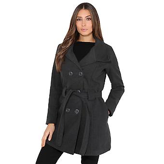 KRISP Belted Double Breasted Woollen Coat