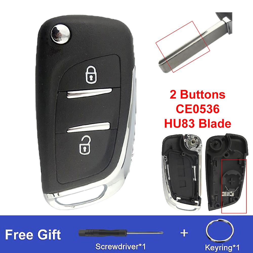 Modified Flip Remote Key Shell Cover Fob For Peugeot 306 407 Partner For Citroen C2 C4 C5 C6 Berlingo Picasso Ce0536/23