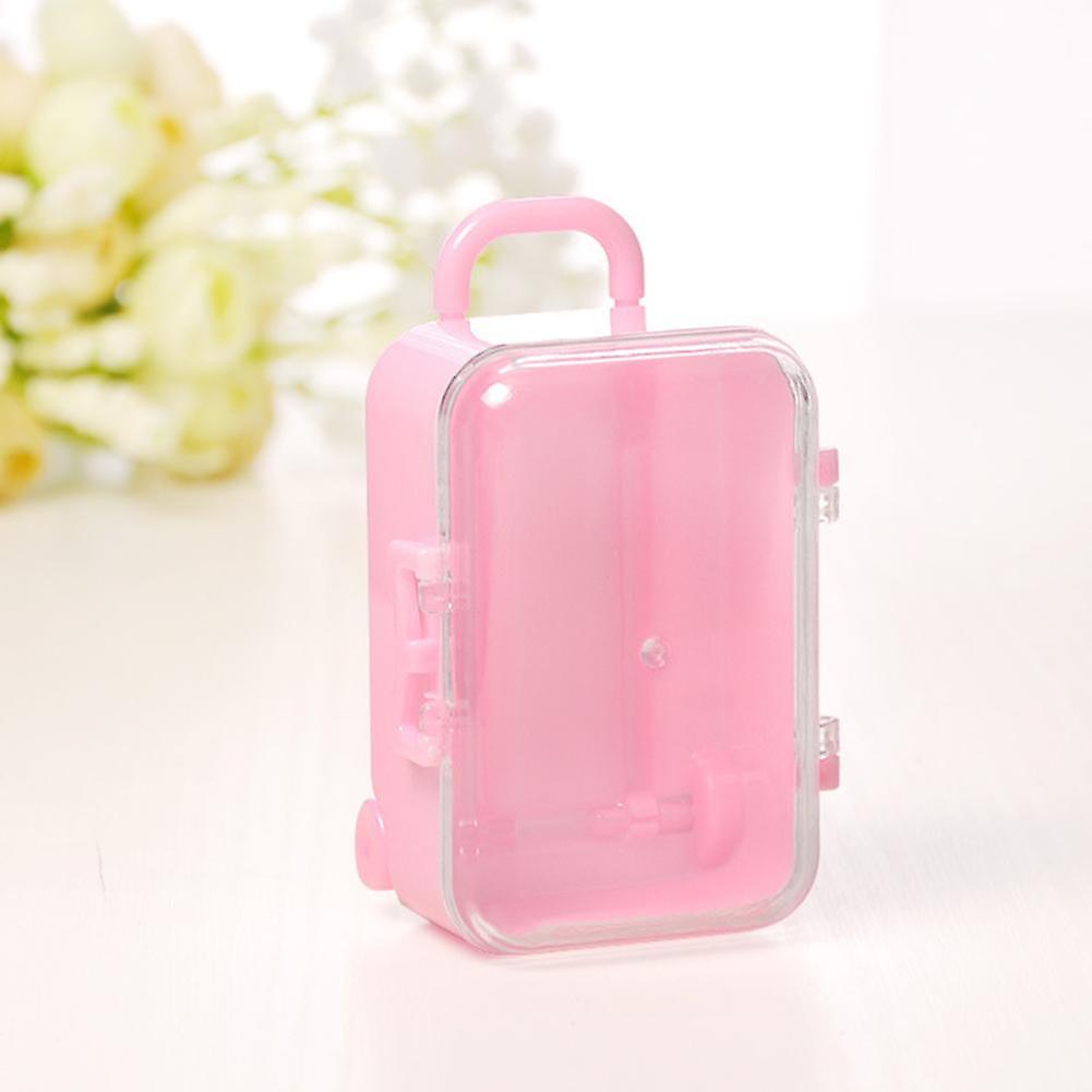 ZHOUBA Mini Rolling Travel Suitcase Shape Candy Box Wedding Favors Party Reception Gift