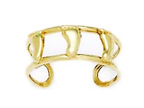 14k Yellow Gold Adjustable Double Row With Feet Body Jewelry toe ring-toe ring for Women