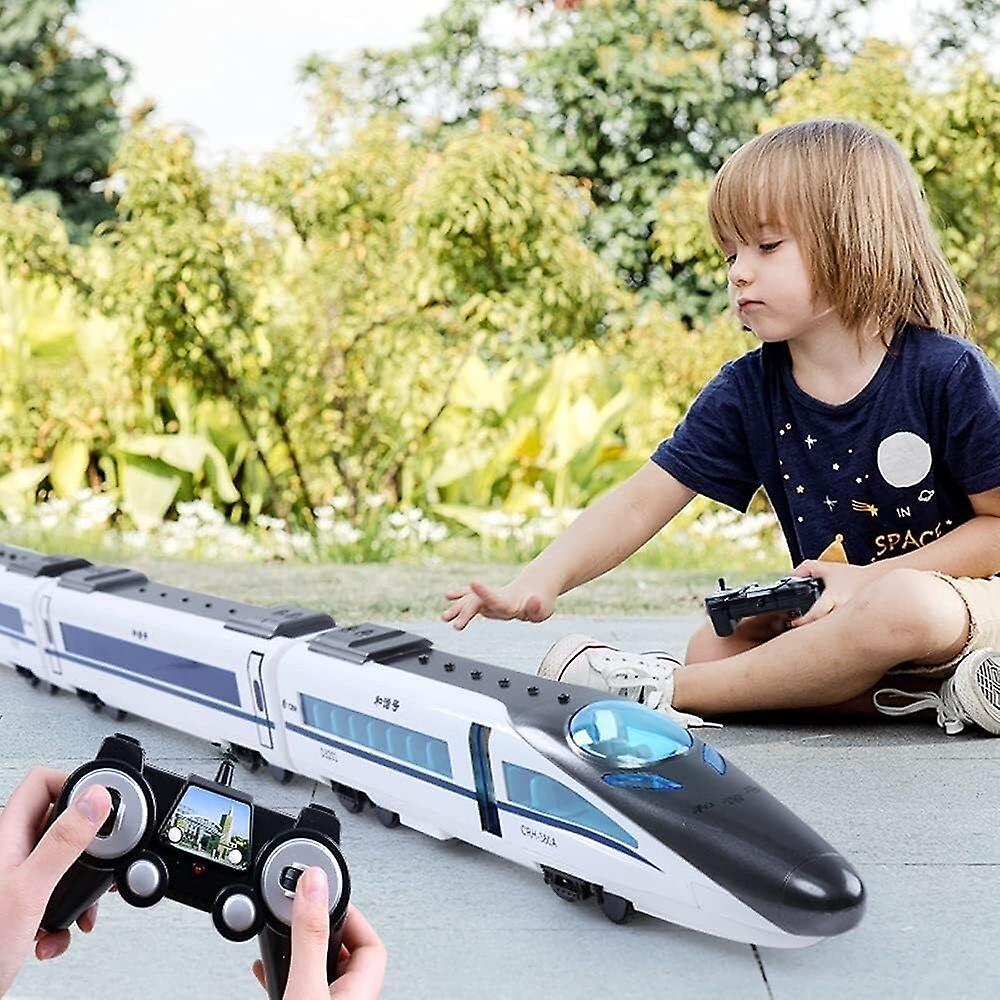 Remote Control Train RC Car High Speed Railway Large RC Train Electric Express Toy Car Charging Version Super Long Train Boys Electric Toy Gift