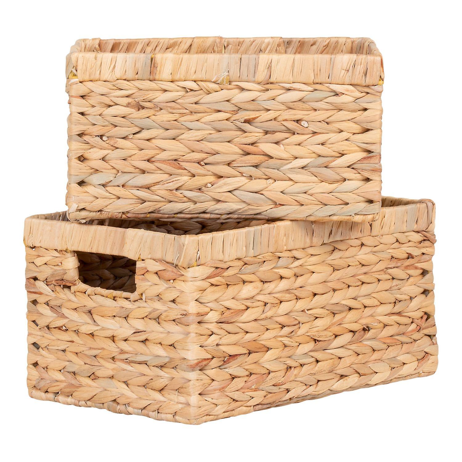 2 rectangular baskets in water hyacinth