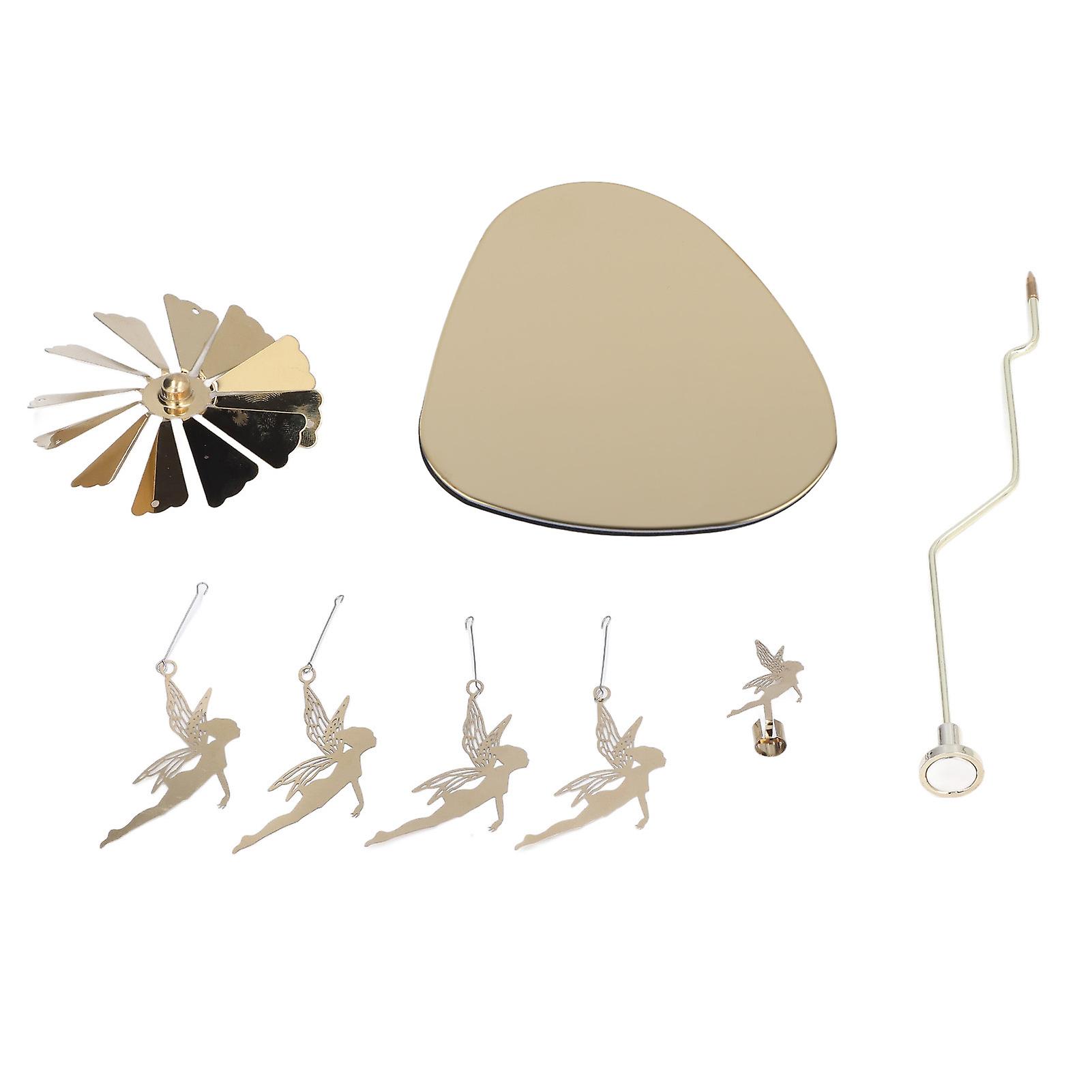 European Style Romantic Stainless Steel Round Triangular Candle Holder Rotating Aromatherapy Wind Chime Little Fairy
