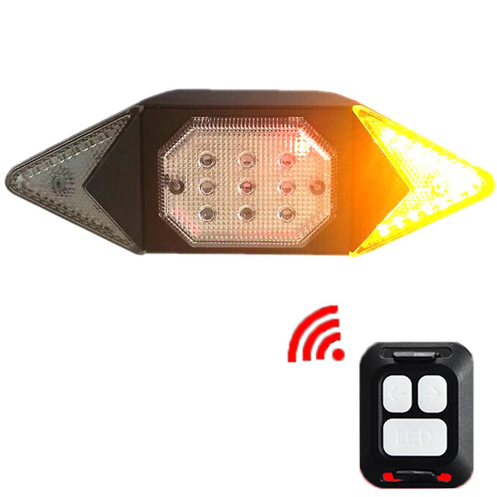 USB Rechargeable Wireless Bike Turn Signal Light LED Tail Light with Remote Control for Mountain Bikes Black Durable Design Easy Installation 1 Bike L
