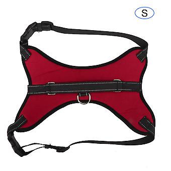 Pet Dog Panno Pettorale Cinghie Anti-shock Traspirante Imbracatura di Sicurezza Accessorio Rosso (S)