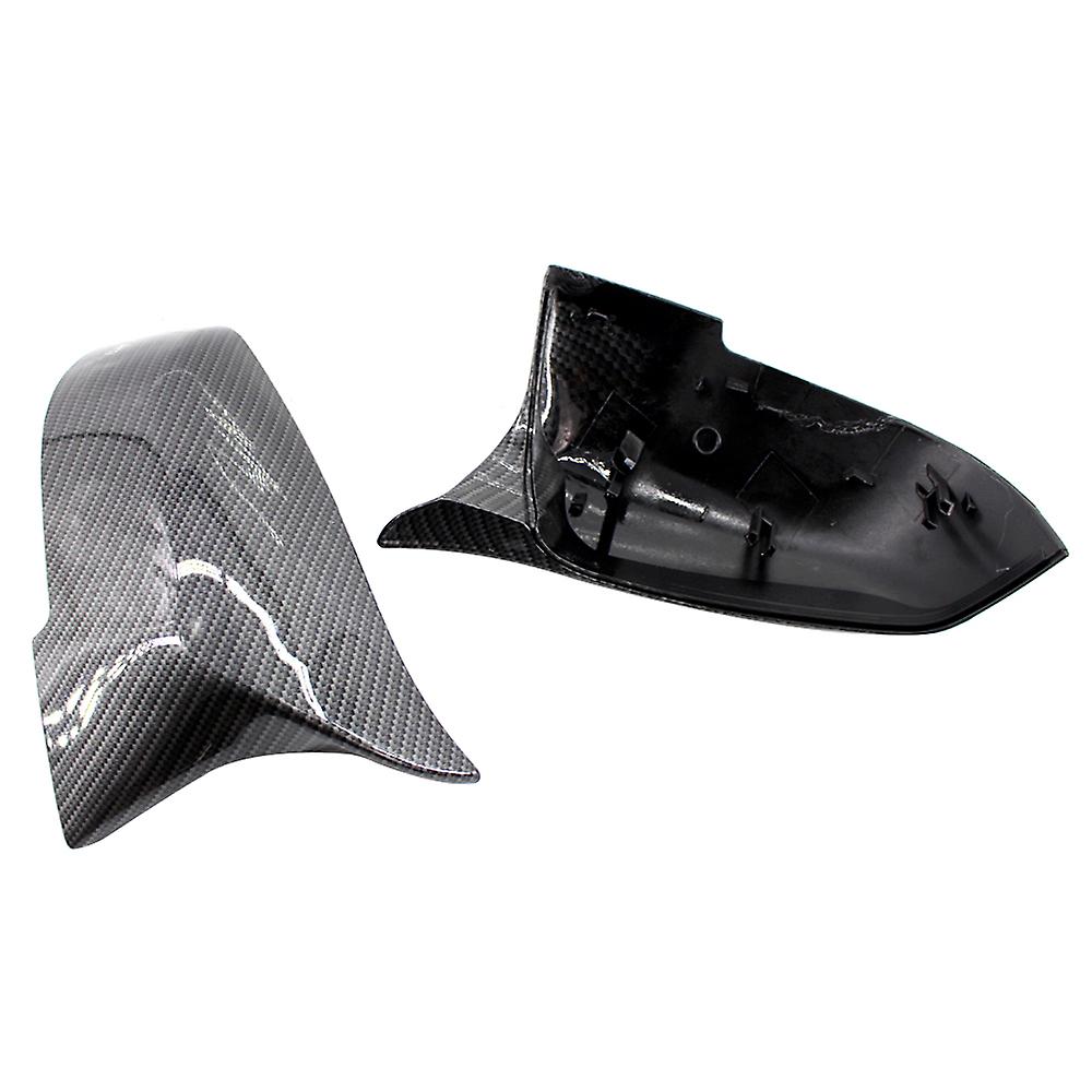 Rearview Mirror Shells Side Wing Mirror Cover Cap Carbon Fiber Style Pair