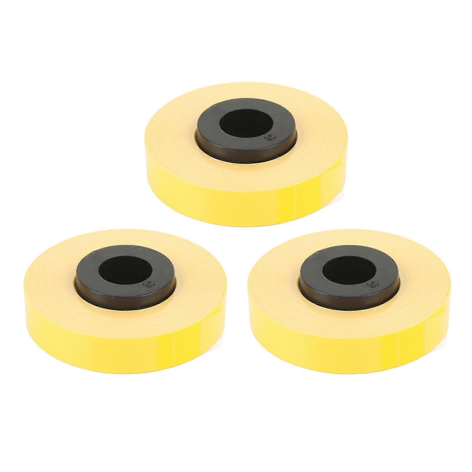 3 Roll Label Maker Tape: 26.2ft Length 9mm Width Tear Resistant PET Refills for MAX LM 370 380 390 Yellow