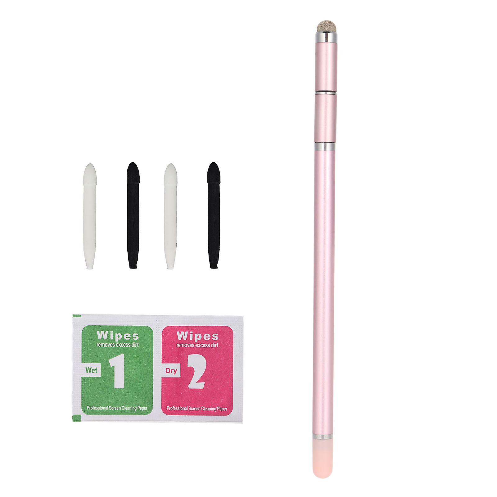 4 in 1 Wear-resistant Stylus Pen Fiber Tip for Mobile Phone Tablet Painting Handwriting Capacitive Stylus Pink