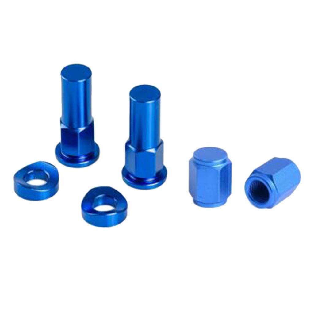 Motorcycle CNC Billet Tire Valve Stem Rim Lock Nut Cap Spacer Kit Blue