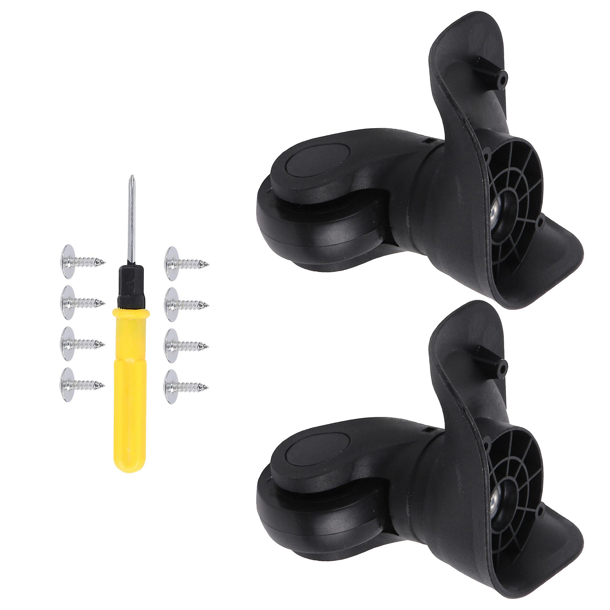 2 x Mute Luggage Wheels Replacement W041-2 3.74 Inch Black Right Kit