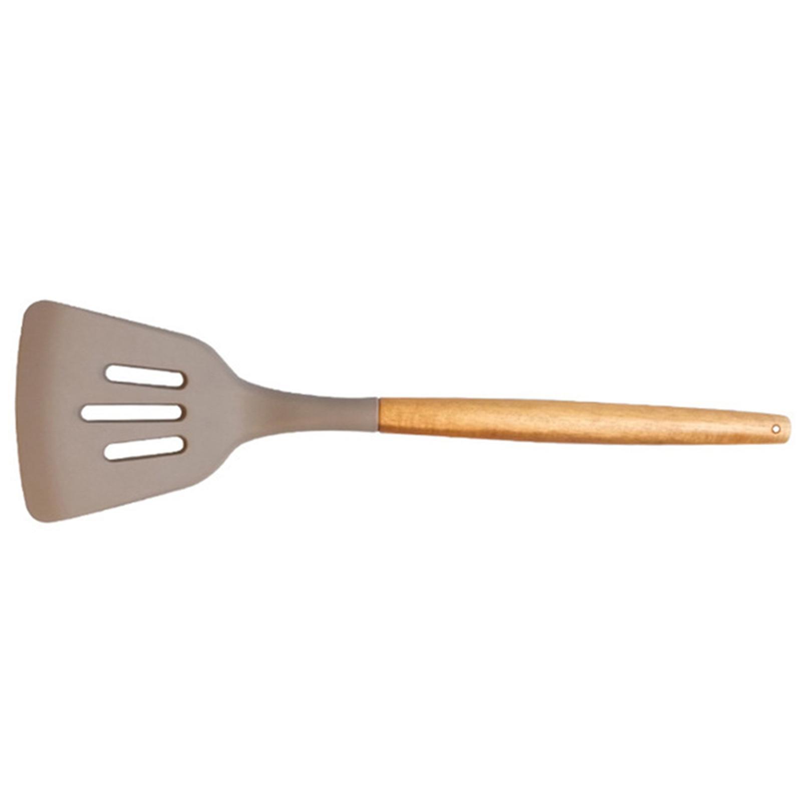 Silicone Kitchenware Set Cooking Spatula Spoon Acacia Wooden Handle Cookware Spatula High