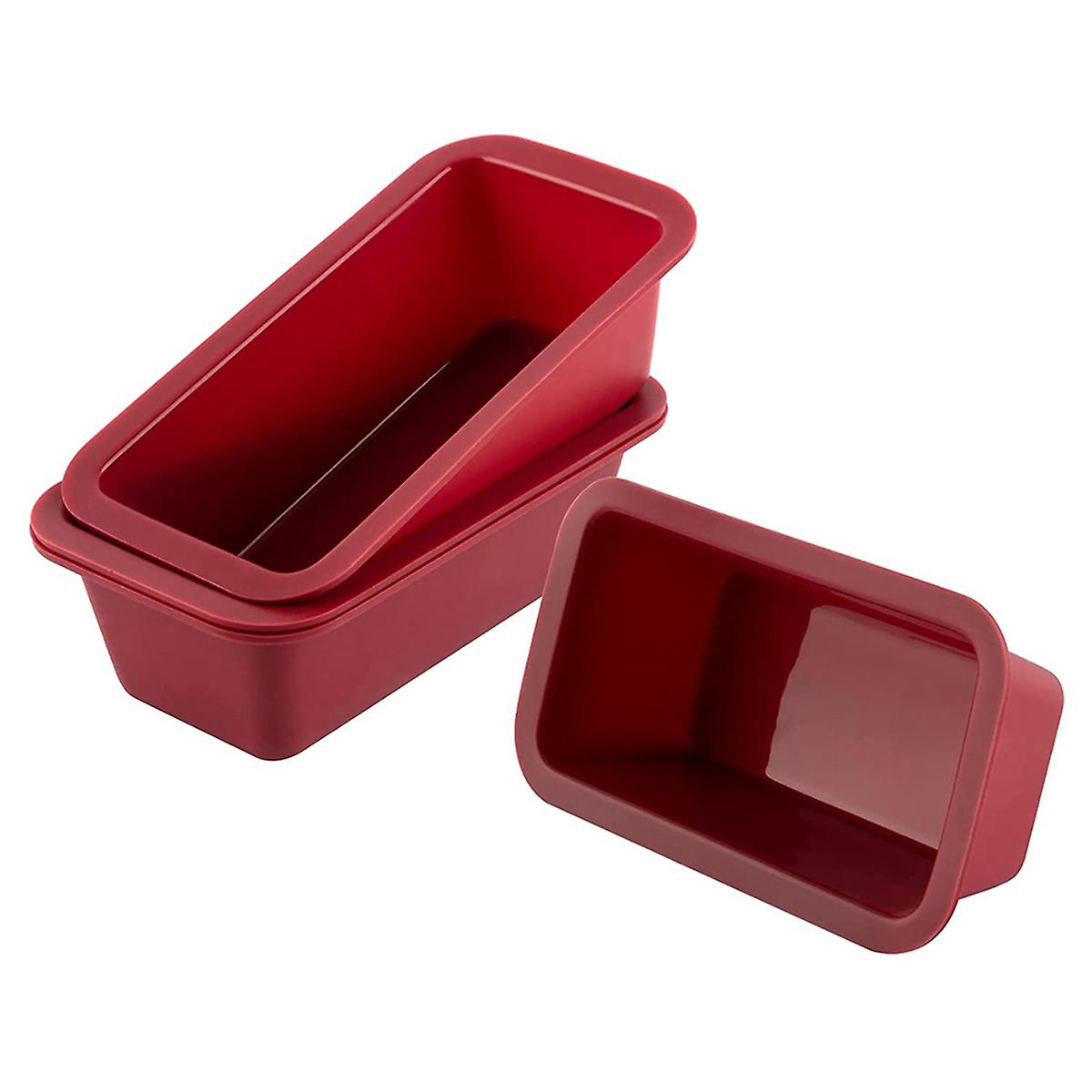 Silicone Mini Bread Pan 4 Piece Set Non-Stick Easy Release Rectangular Silicone Mini Cake Pan Suita