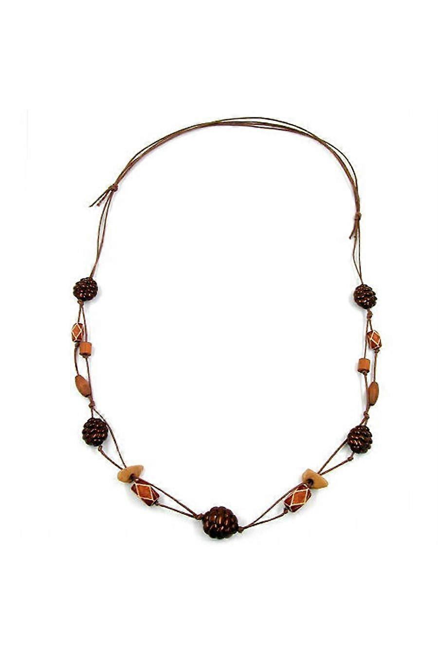Necklace Beads Brown/copper Colours - Gl01288