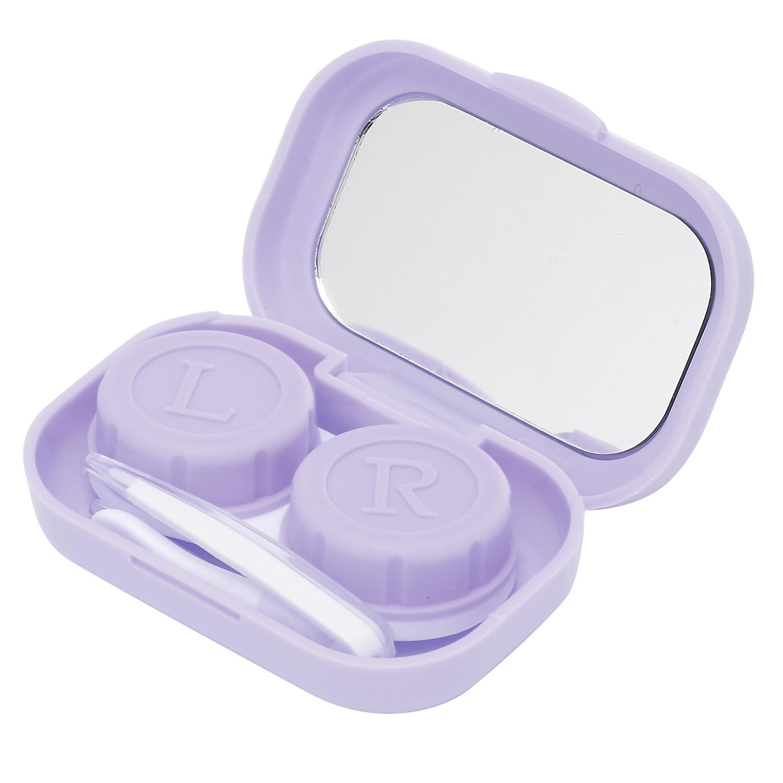 Contact Lens Case Cute Portable Contact Lens Container Holder Box Soak Storage KitPurple