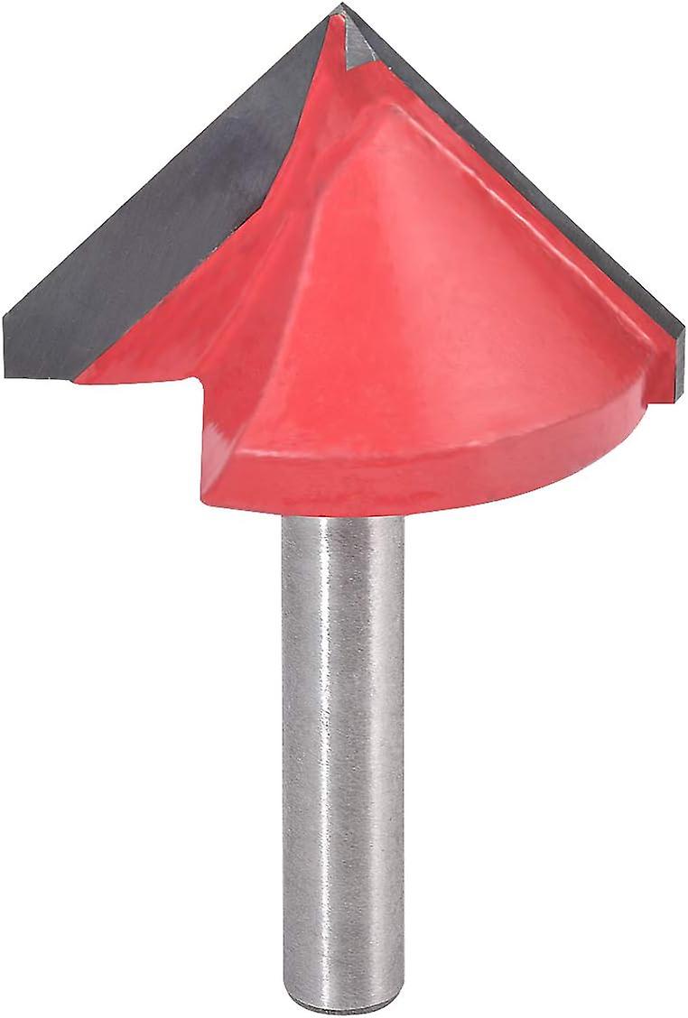 Groove Router Bit,Carivent Tungsten Carbide V Groove Cutter for CNC Engraving, End Mill Woodworking Tool with 6mm Shank (6mm Shank, 32mm Width, 90 De