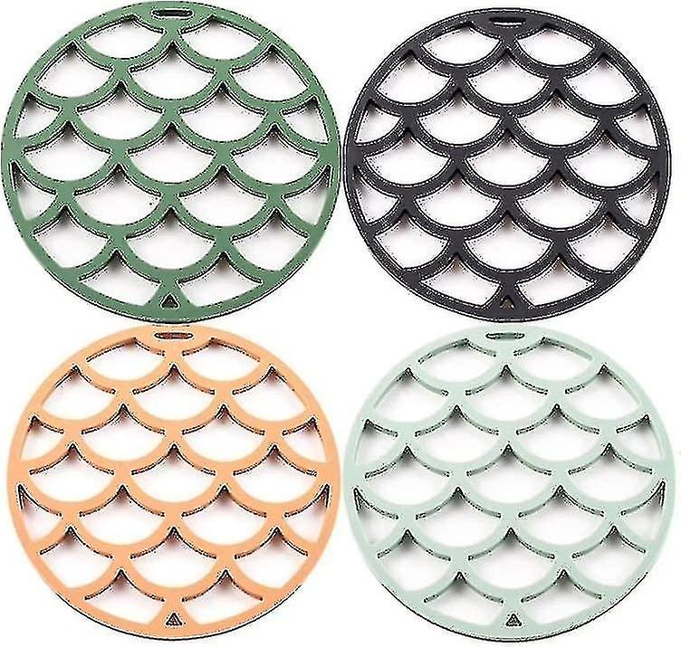 Silicone Coasters Heat Resistant Anti-Slip Kitchen Coasters (4 Pack)