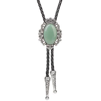 Bolo Tie Western Cowboy Opal Rodeo Leather Tie