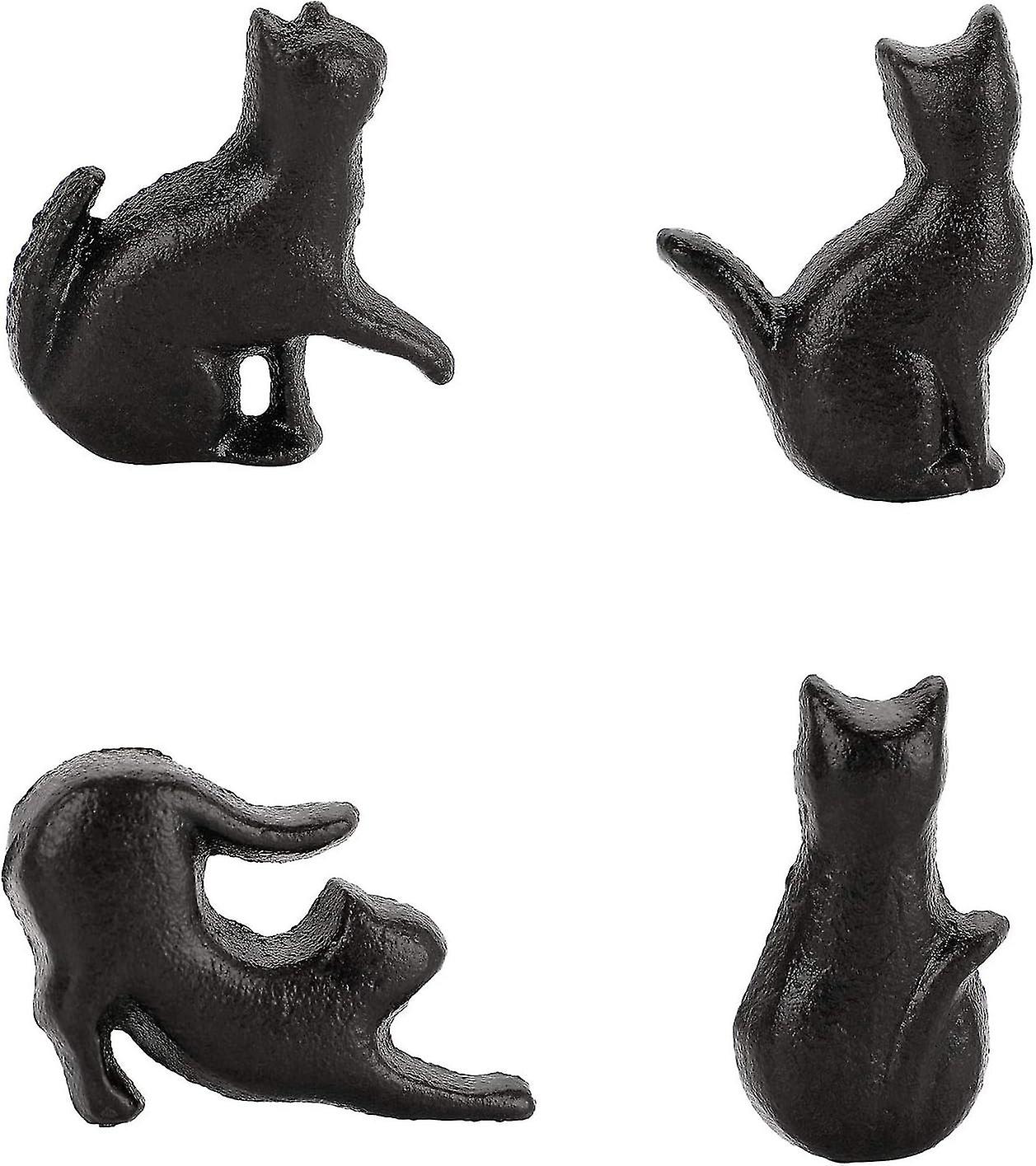 4pcs Iron Cat Shaped Drawer Knobs For Cabinet Kitchen Wardrobe Closet Home Decor