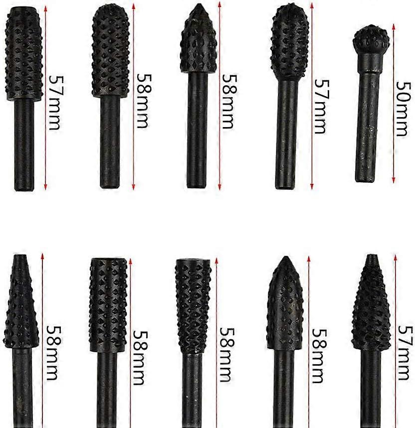 10 Wood Rasp Set Rasp Set Wood Shank Milling Kit Drill Bit Drill Tools ...