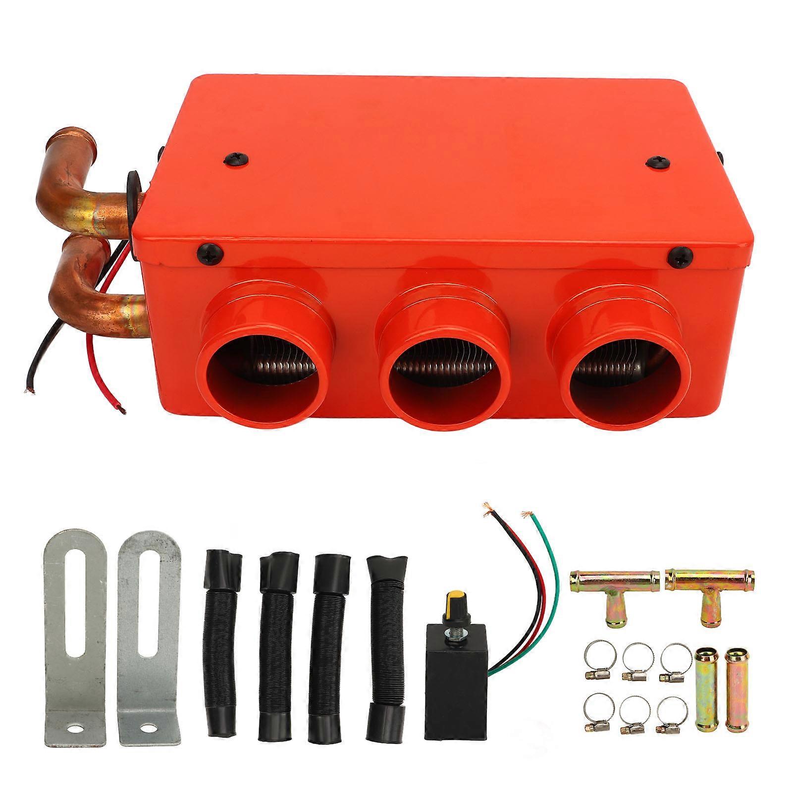Sbrinatore per auto 3 fori 50W Rosso Piccolo riscaldatore per parabrezza portatile Ventilatore Accessori per riscaldatori automatici 12V E2U211